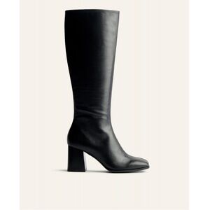 NEW IN BOX | Reformation Nylah Nappa Leather Zipper Knee Boot | Black, Size 8